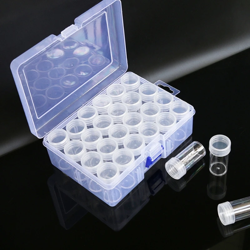 Diamond Painting Storage Box Clear Plastic Bead Containers Set Jars with Lid for DIY Diamond
