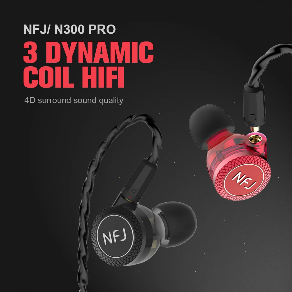 

in Ear Deep Bass 3.5mm Jack 3 Dynamic Driver Unit HiFi Headsets Stereo with Microphone Wired Earbud DJ Monitor Sport Earphone