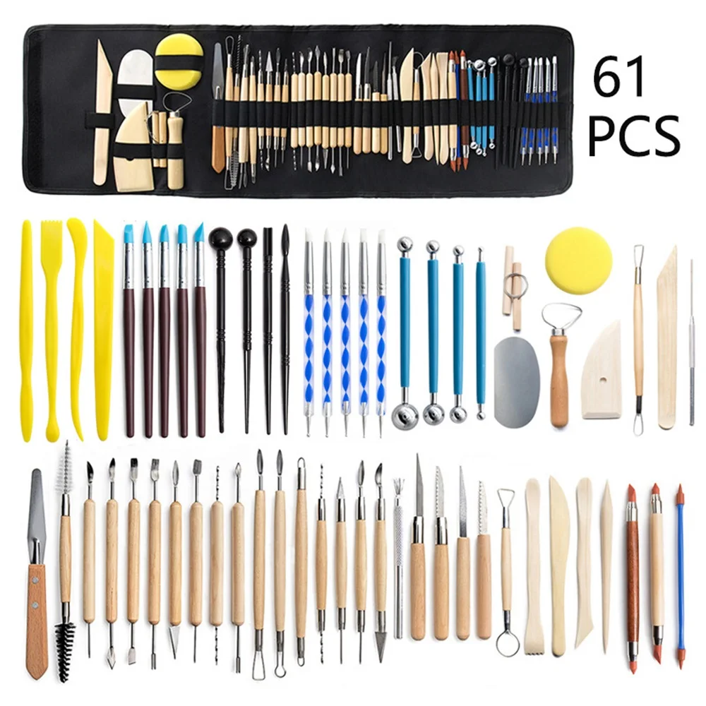 D&ampD Pottery Clay Sculpting Tools Carving Tool Kit with Carrying Case Bag for Beginners Professionals Modeling | Дом и сад