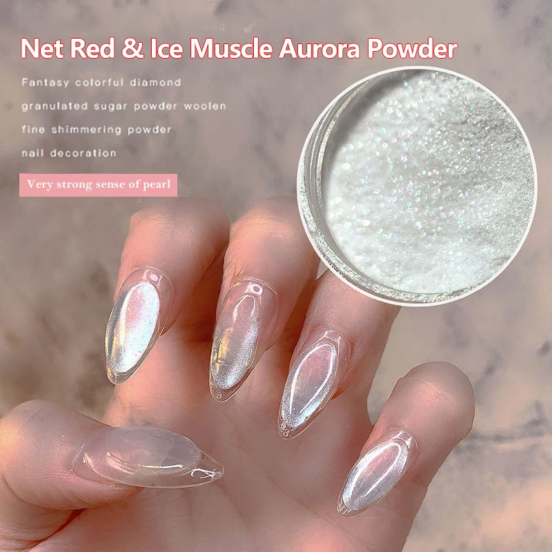 Nail Pearl Powder Silver Shimmer Magic Ultra-thin 3D DIY Mermaid Chrome Pigment Crystal Art Decoration | Красота и здоровье