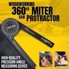 

Aluminium Alloy Miter Saw Protractor Woodworking 360° Angle Finder Inclinometer Miter Saw Dividing Angle Measuring Device Tool