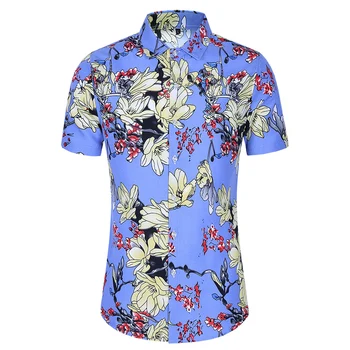 

Summer Men Shirt Plus Size Personality Short Sleeve Shirts Fashion Casual Wild Blouse Man New Arrival