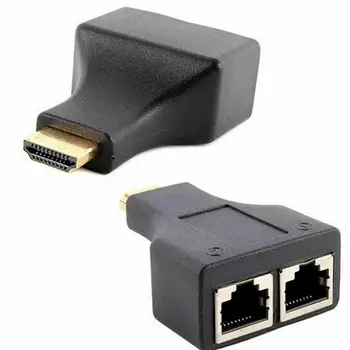 

HDMI Extender to Dual RJ45 Over Cat 5e/6 Network Ethernet 4K Adapter HD 1080P