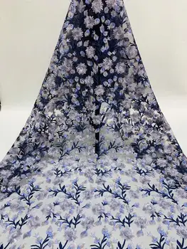 

Nice flower french net lace fabric with sequins african lace wonderful material mesh tulle fabric