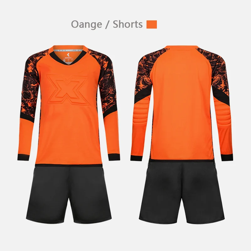 shorts orange blank Костюм для детей и взрослых, форма вратаря, футбольные майки, штаны, Футбольная Одежда, тренировочная форма, Защитные комплекты, индивидуальная печать - Цвет: shorts orange blank