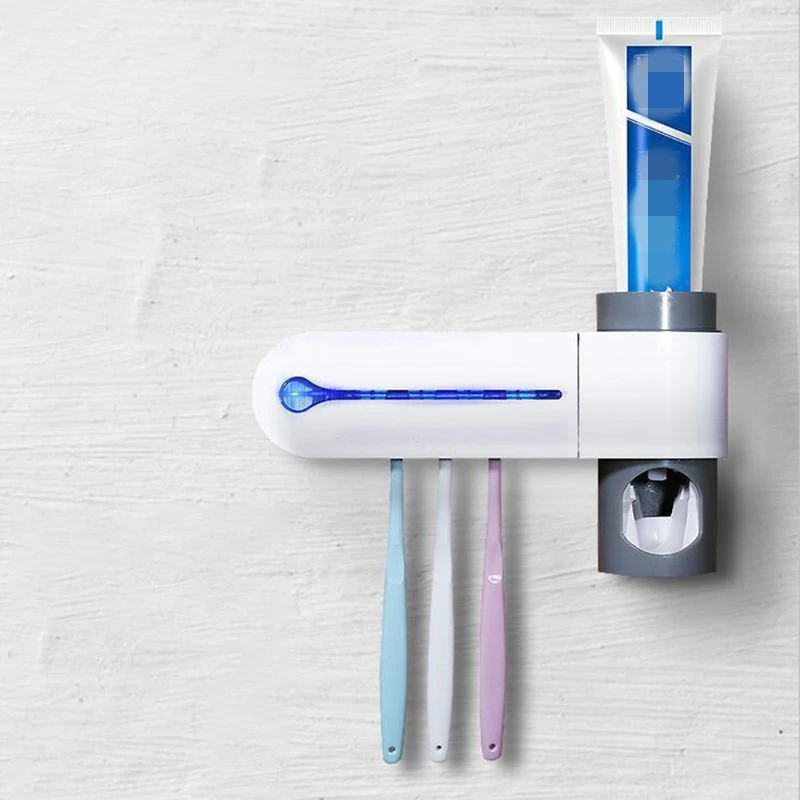 2 в 1 ультрафиолетовый свет зубная щетка стерилизатор зубная щетка держатель автоматический комплект для зубной пасты диспенсер для дома ванная комната#11