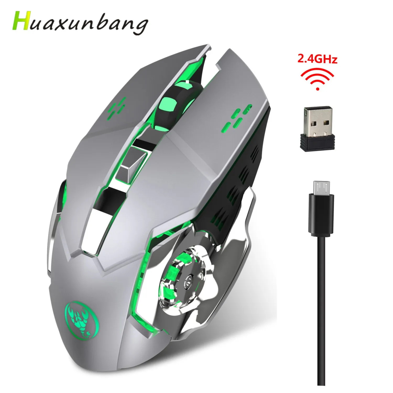 

2.4G Wireless Mouse Colorful Backlight Breathing Gaming Mause 2400 DPI Rechargeable Mouse Ergonomic Gamer Mice For PC Laptop