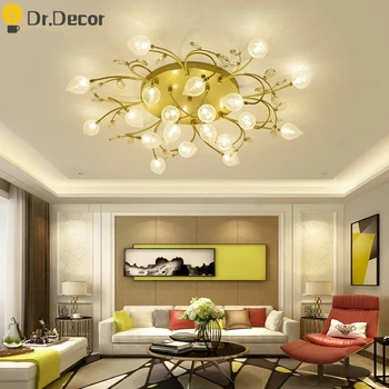 

Nordic Crystal Led Ceiling Lamp Modern Glass Irregular Ceiling Lights Lustre Dining Room Restaurant Home Decor Light Fixtures