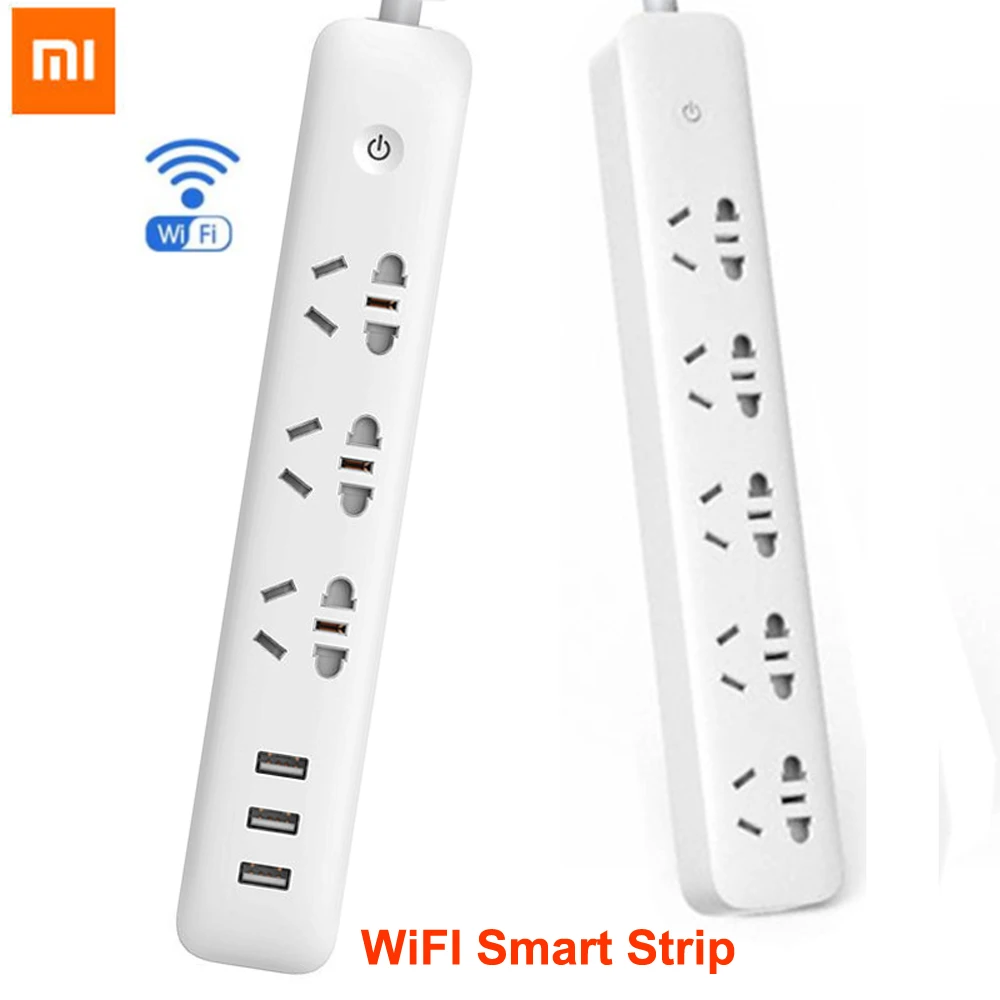 

2019 hot Xiaomi Qingmi Mi Smart Home Power Strip Electrical Socket Wifi App Wireless Remote Control 3/5 Ports 3 USB Outlet Plug