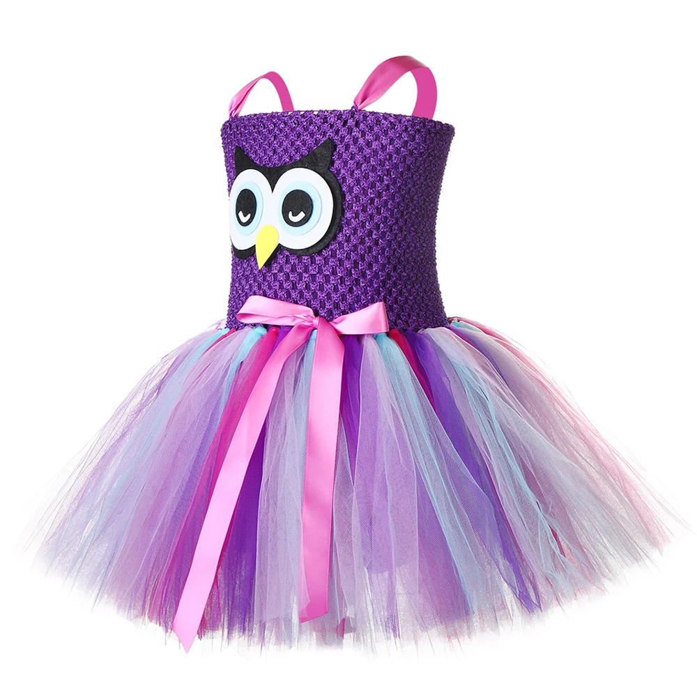 Милое Платье-пачка с совой для девочек с повязкой на голову; фатиновое платье-пачка для дня рождения для девочек; маскарадный костюм птицы на Хэллоуин