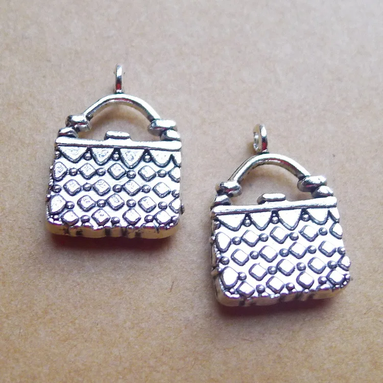 

10pcs/Lot 14x18mm Woman Bag Alloy Charms Antique Silver Color Pendants for DIY Jewelry Making Charm