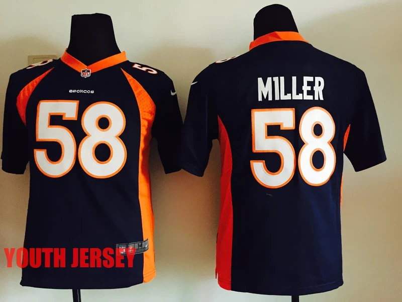 Фиолетовый Stitiched, Denver Von Miller для мужчин женщин Молодежная Футболка - Цвет: Фиолетовый
