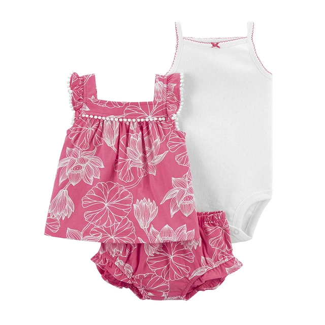 Recién nacido Bebé Niña Ropa Mameluco Pantalones Cortos Conjunto Floral  Verano Trajes Lindo Bebé Ropa Niña