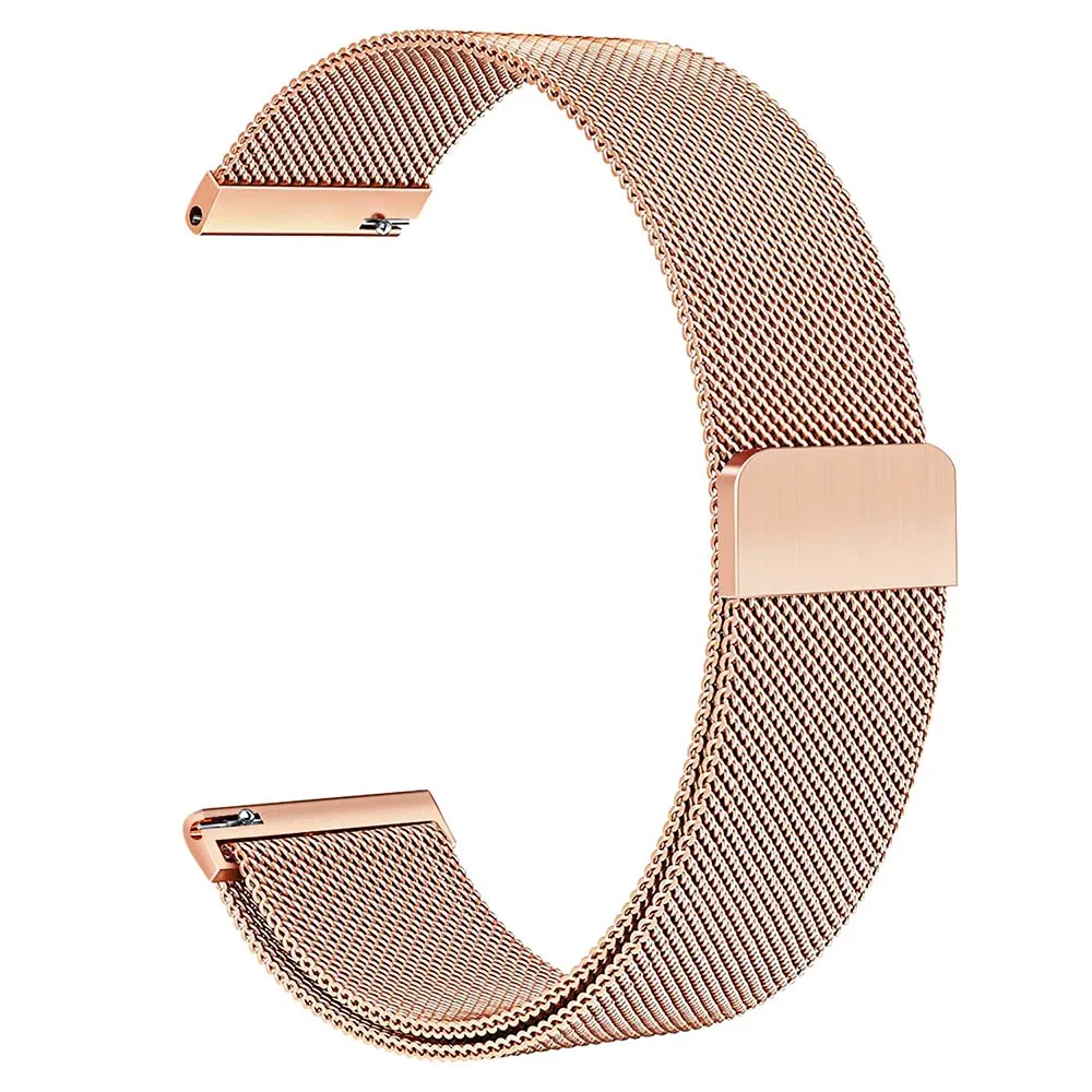 Milanese Loop Stainless Steel Watchband for Garmin Vivomove / Vivomove HR Watch Band Magnet Strap Rose Gold Belt Wrist Bracelet