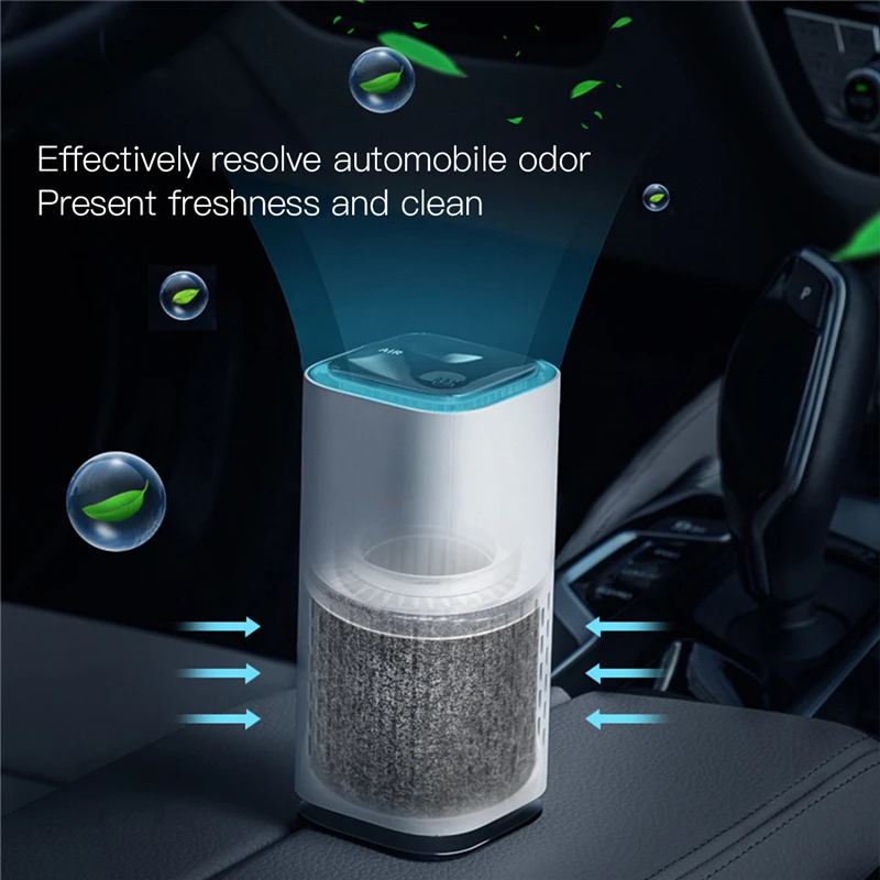 USB Air Purifier Anion Air Purification Activated Carbon Air Freshener Ionizer Cleaner Dust Cigarette Smoke Remover 7 Lights ► Photo 3/6