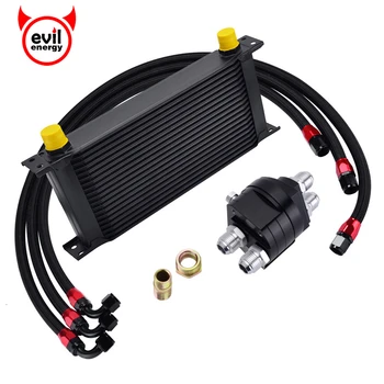 

evil energy 10AN Transmission Oil Cooler+Oil Adapter Filter Cooler Plate+1M/1.2M/1.4M Stainless Steel Braided Hose Line Kit