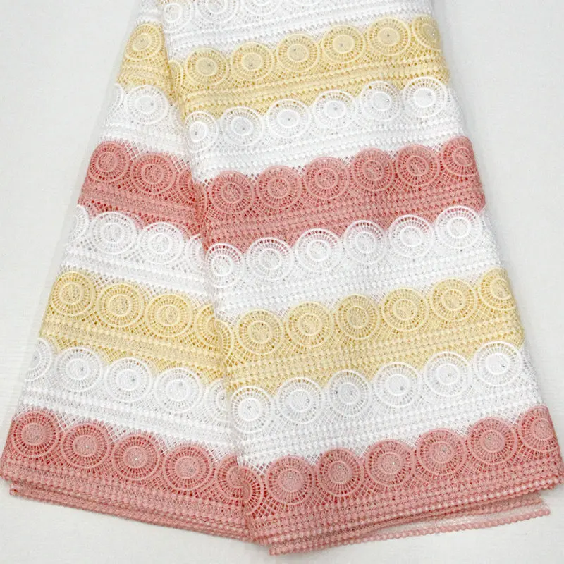 

High Quality 2019 Nigeria Stones Lace Fabric African Fashion Embroidery Net Lace for Nigeria Women Dress Fabric Lace 5 yards