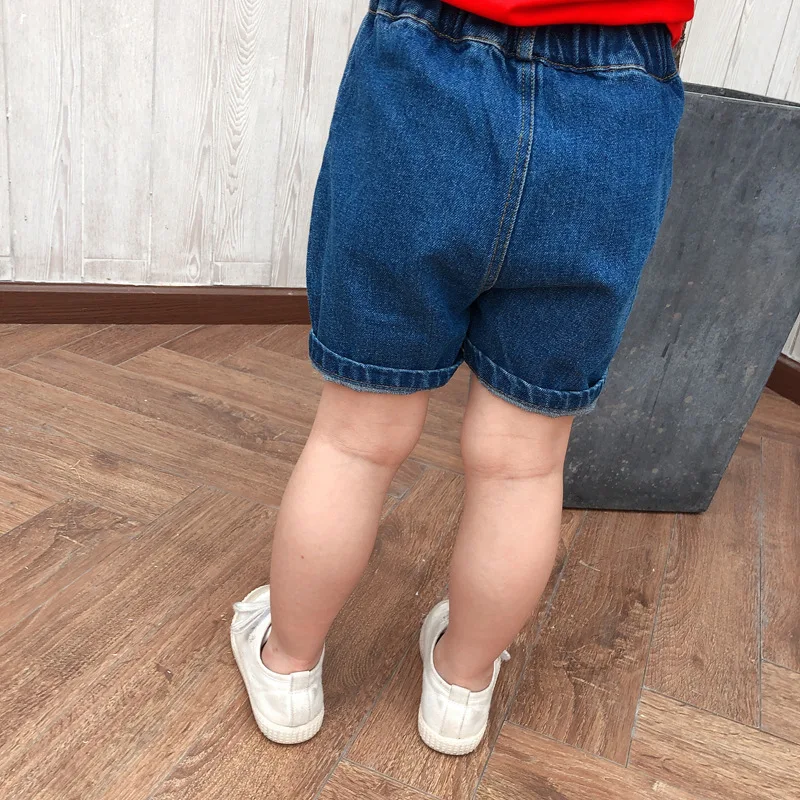 Summer New Style Korean-style Children‘s Jeans Men And Women Children Cotton Denim Short Baby Fashion Cowboy Pants