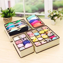 6/7/8/24 Raster Opbergdozen Stof Multi-Size Opvouwbare Kledingkast Lade Divider Lidded Closet Organizer Kleding organizer