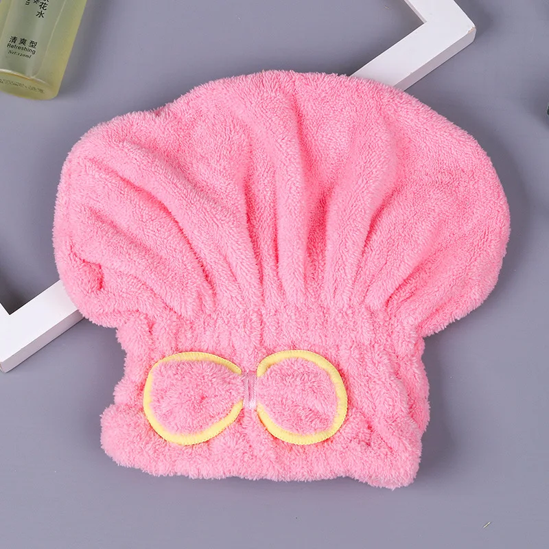 Сухая шапочка для волос эластичная супер впитывающая Женская милая шапочка для душа сухое полотенце для волос быстросохнущее полотенце для волос быстросохнущая шапочка для волос - Цвет: pink