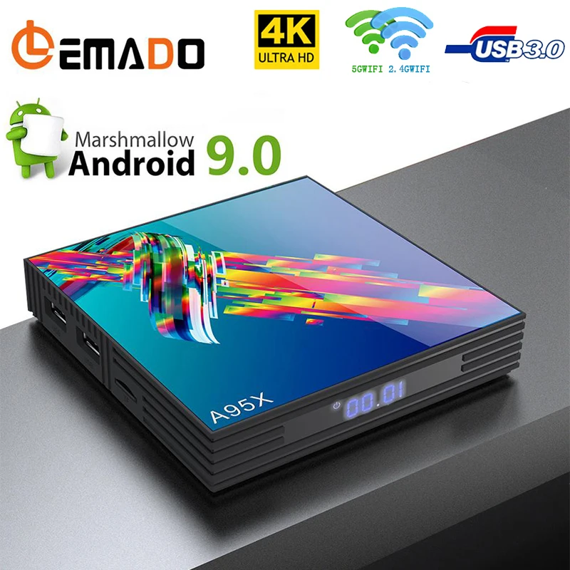 Lemado Smart tv Box Android 9,0 A95XR3 RK3318 поддержка 4 ГБ ОЗУ 64 Гб ПЗУ HDMI2.0 USB3.0 4K 3D 5G Wifi Netflix IP tv Android tv Box