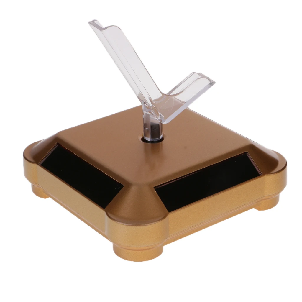 New Solar Powered Jewelry Phone Watch Rotating Display Stand Holder 360 Turn Table Cruve Presentation Showcase