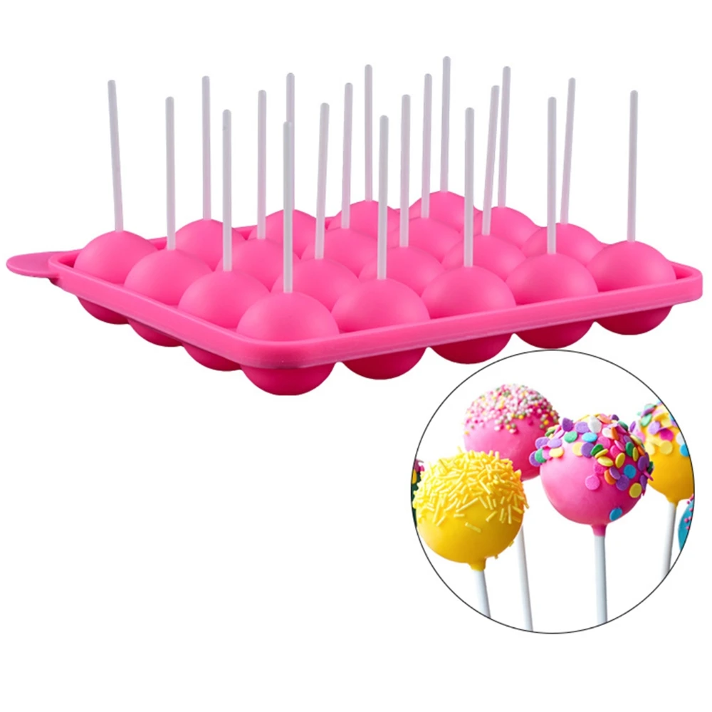 12/20 Holes DIY Baking Tool Silicone Pop Lollipop Mold Chocolate Ball Cupcake Cookie Candy Maker Stick Tray Cake Mould | Дом и сад