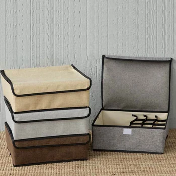 

31*26cm Waterproof Oxford Underwear Storage Box Bra Socks Ties Divider Clothes Toy Finishing Basket with Lid Drawer Organizer