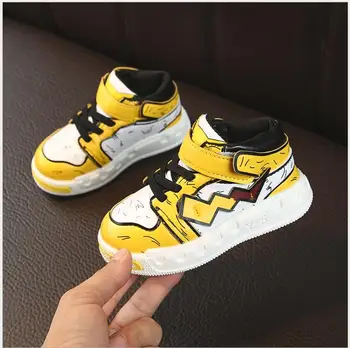 

Kids Casual Shoes Children Cartoon Pokemon Sports Shoes Kids Ankle Shoes Wear Resistant High Top Sneakers Girls&Boys Footwear
