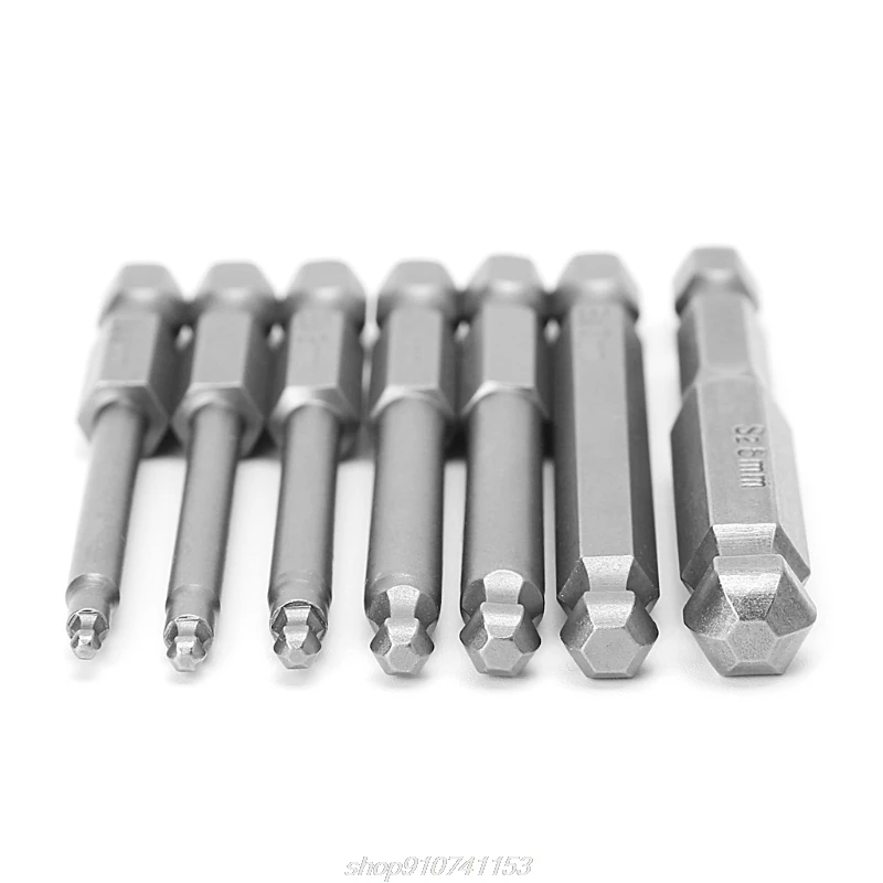 65mm 볼 엔드 육각 헤드 육각 스크루 드라이버 비트 7 개, 드릴 도구 2.5 F..