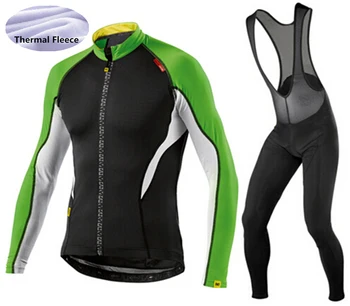 

2019 Mavic Pro team Winter Long Sleeve Cycling Jersey Set MTB Bike Clothing Uniform Thermal Fleece Bicycle Maillot Ropa Ciclismo