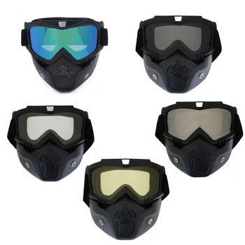 

Motocross Goggles Dust Mask Face Glasses With Detachable Motorcycle Glasses New