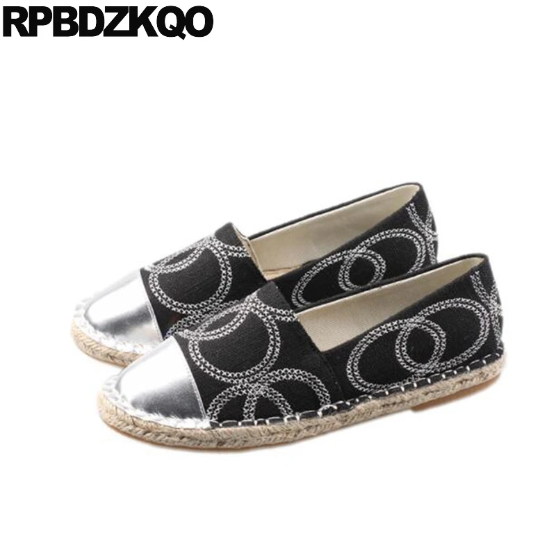 Zapatillas planas de cáñamo para mujer, alpargatas de punta redonda, ZAPATOS BARATOS de chino, para y otoño, planos de mujer| -