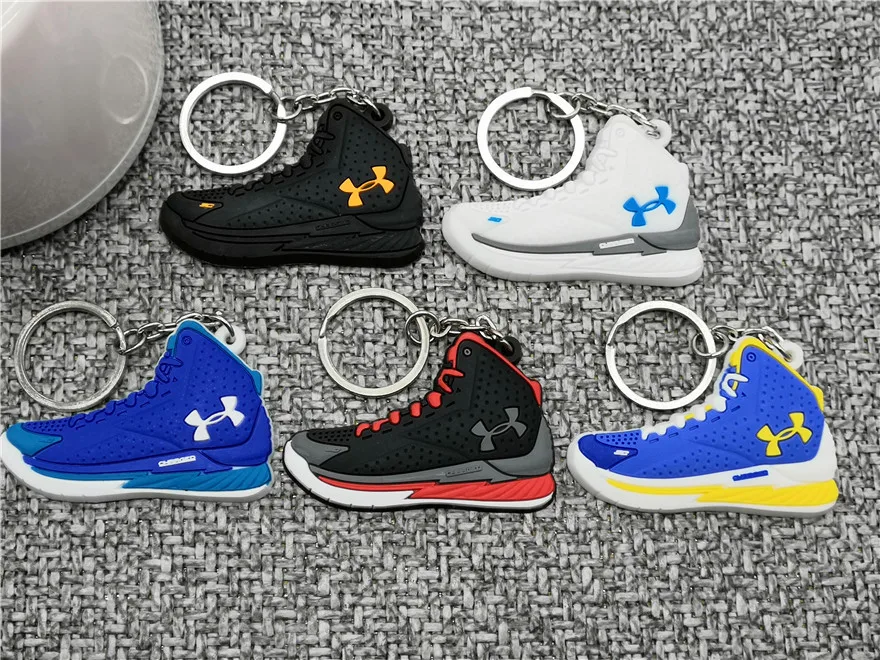 

Fashion Cute Keychain Mini Silicone ClutchFit Drive 3 Shoe Key Chain Woman Men Kids Gift Key Ring Basketball Sneaker Porte Clef