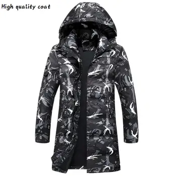 

Brand 2020 Men's Clothing Camouflage Winter Jackets with Hoodies Outwear Male Above Knee Winter Coat Men Casual Warm Down Jacket