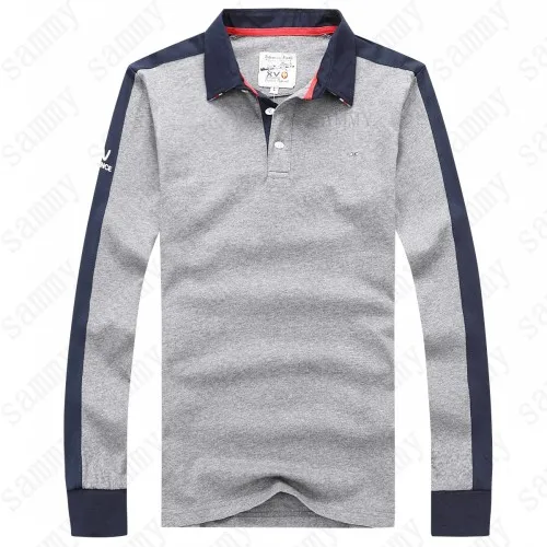 Серый Новое поступление, EdenPark, мужские поло с длинным рукавом, HOMME Polo, деловая повседневная одежда, осень-зима, французский стиль, плотный хлопок, размеры от M до 3XL - Цвет: Серый
