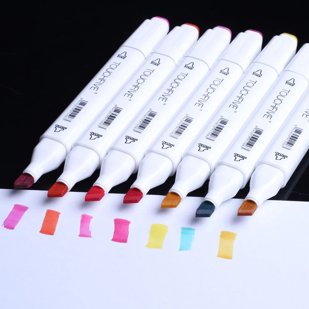 Kopen Professionele markers 168 Kleur Borstel Pen Alcoholische Vette gebaseerde inkt Art Marker marcadores plumones Voor kleurplaten tekening Manga