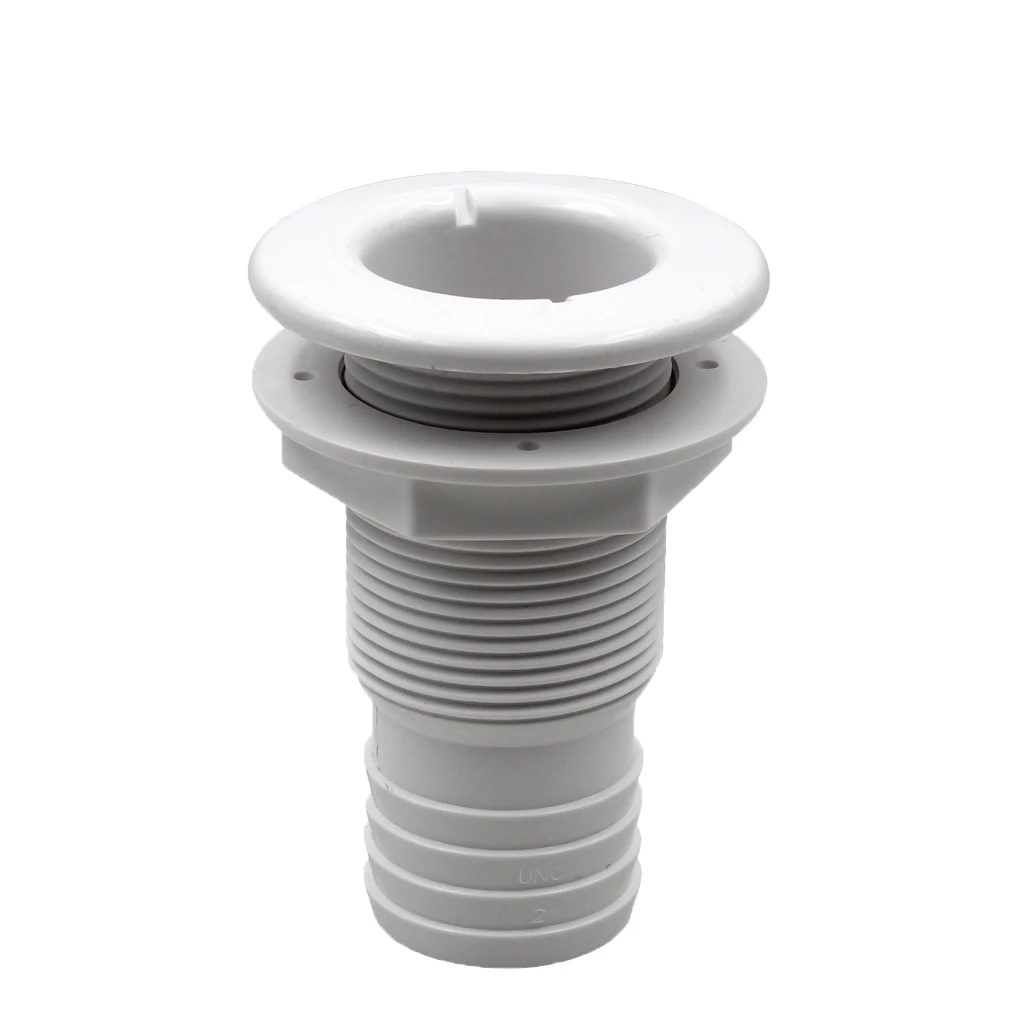 Boat White Marine Nylon Plastic Thru Hull Fitting Connector / Drain - Oxidation Resistance