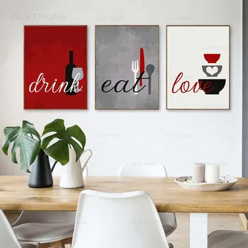 

Nordic Kitchen Wall Art Canvas Painting Tableware Utensil Poster Print Modern Minimalist Wall Picture For Dining Room Home Decor