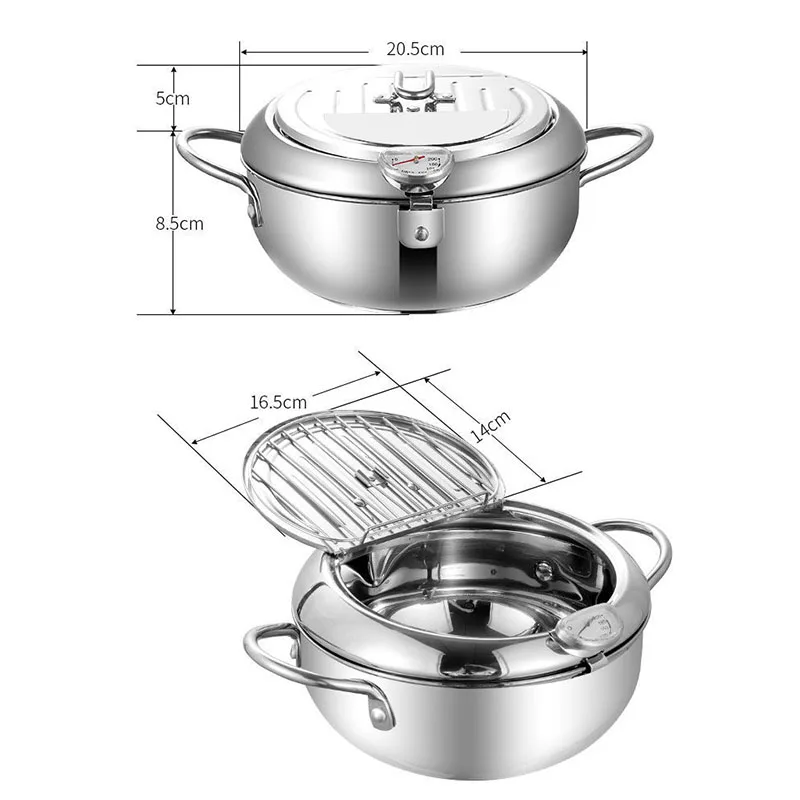 Japanese-style tempura fryer household small fryer oil-saving pot mini special temperature-controlled deep frying oil small pot 6