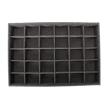 

Ring Earrings Display Tray Slot Fashion Jewelry Cufflinks Organizer Holder Case Box Showcase Ring Earring Jewelry Display 30 Gri