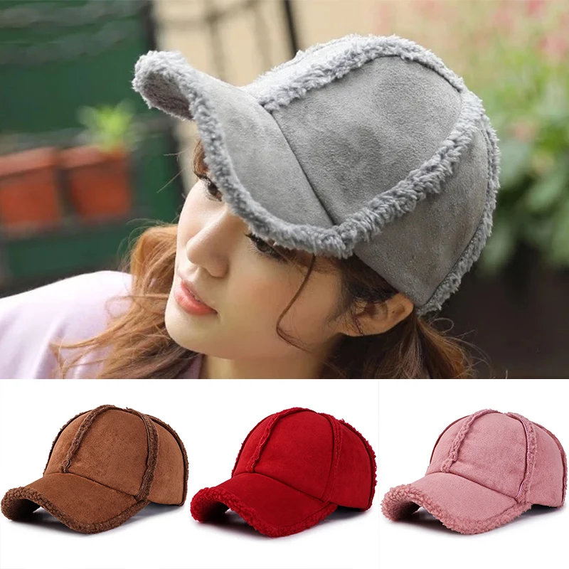 2026 herbst Männer Frauen Winter Hüte Baseball Kappe Warme Einstellbare Sport Wolle Einfarbig Baseball Hüte für Kinder Mode Weibliche Kappe