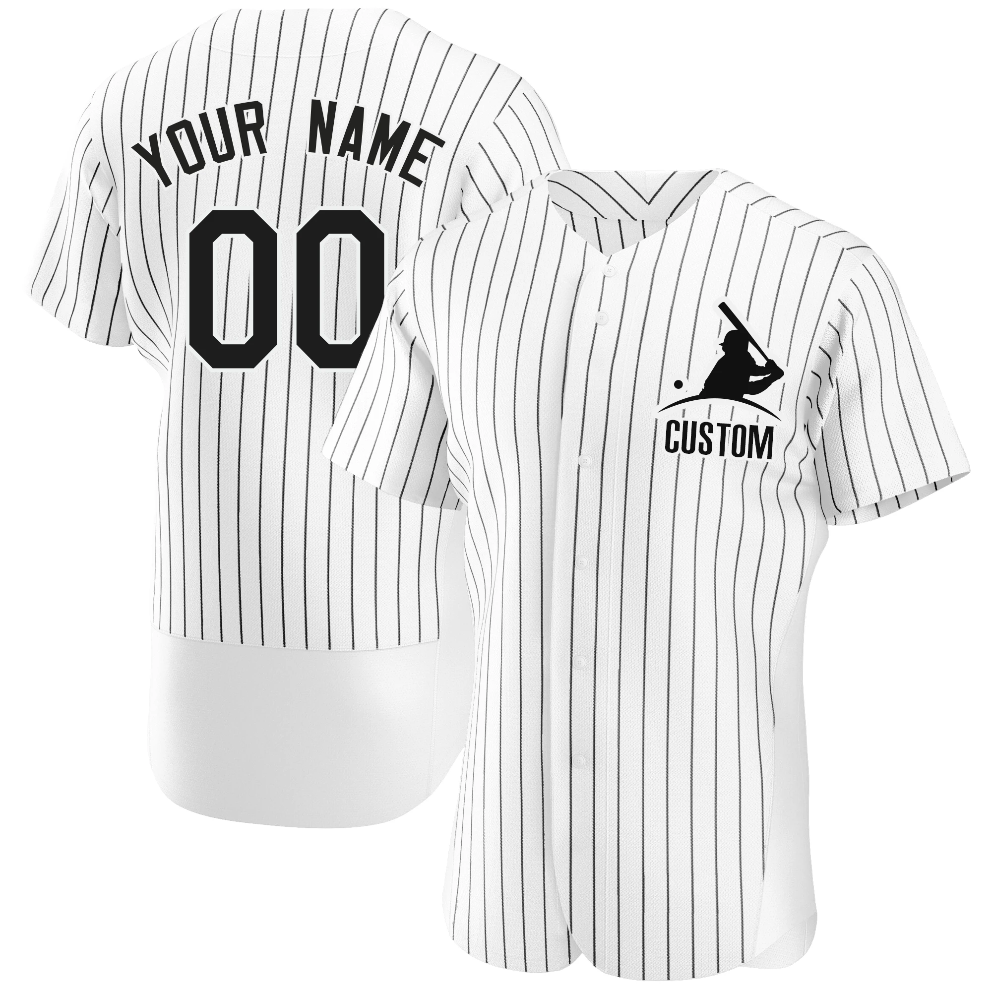 Personalized Baseball Jersey Striped High Quality Baseball Shirt Printed Name Number White Shirt Men/Lady/Youth