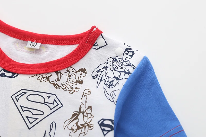 Летняя одежда для малышей из чистого хлопка, Детский комбинезон унисекс с Суперменом, Бэтмен-герой, одежда для малышей