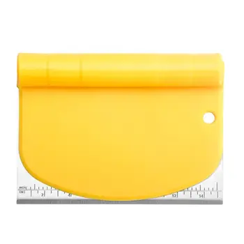 

2 in 1 Stainless Steel Dough Cutter Pizza Dough Scraper Smooth Spatula with Scale Baking Tools