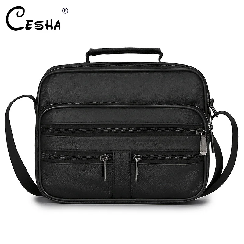 Модная деловая мужская сумка через плечо из мягкой искусственной кожи высокого