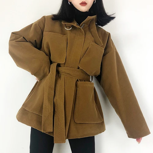 Dark Brown Зима, новая мода, оленья кожа, утолщенное короткое пальто с отворотом для женщин, плюс размер, женские пальто и женские куртки, уличная одежда, пальто - Цвет: Dark Brown