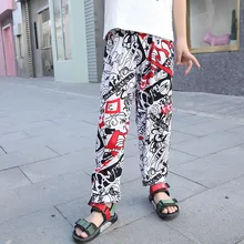 Летние детские тонкие быстросохнущие штаны с рисунком повседневные штаны для девочек штаны для йоги крутые штаны-шаровары с защитой от комаров