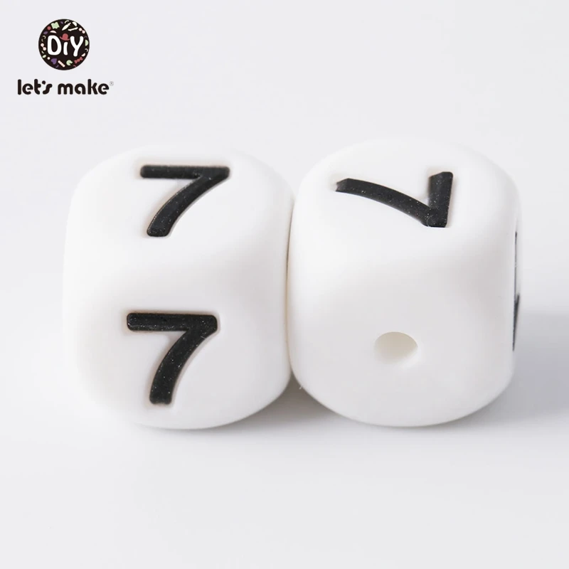 7 Let'S Make 10 шт силиконовый Прорезыватель для зубов 0-9 цифр буквы Bpa бесплатно жевательные бусины Diy пустышка цепочка Детские Прорезыватели Прорезыватель зубов Квадратные бусины - Цвет: 7