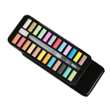 

12/18/24 Colors Reusable Drawing Line Base With Brush Watercolor Paint Set Solid